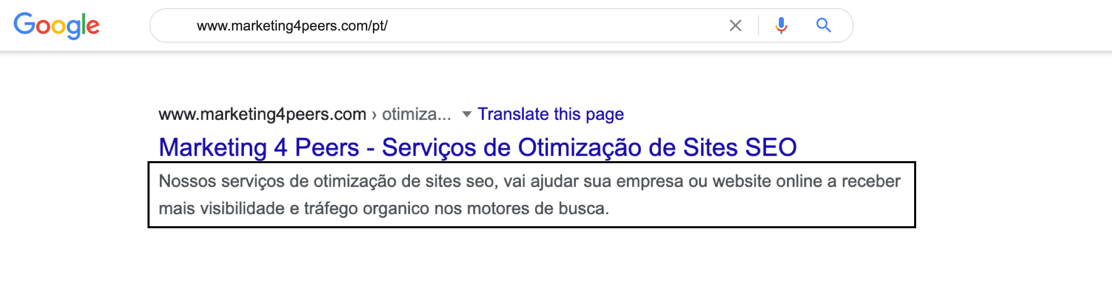 This is an image of meta
description seen on google SERPs